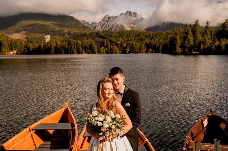 Katarzyna i Wojciech – sesja poślubna na Słowacji nad Jeziorem Szczyrbskim